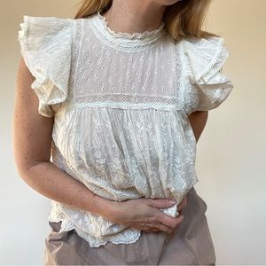 Ulla Johnson Eyelet and Lace Top